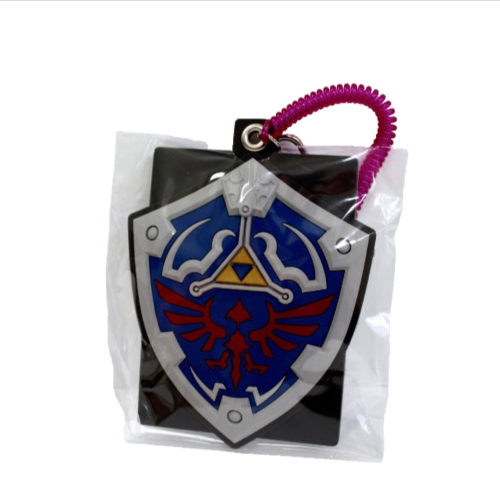 Nintendo Legend of Zelda Hylian Shield Rubber ID Pass Holder Strap Tokyo Japan
